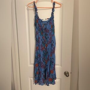 Floral Blue Midi Dress